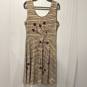 Effie’s Heart Music print. Vintage style Valentine’s dress! Sz L
